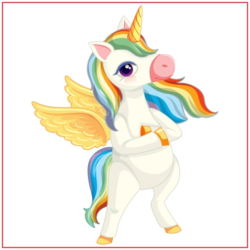 Golden Wing Rainbow Unicorn Transparent Sticker